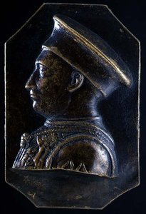 Plaketa Ludovica Gonzagy (1441-1478) (recto) (bronzová) (viz 122329) od Pietro Tafano