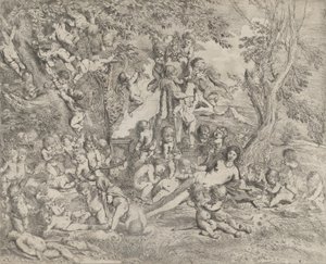 Venušina zahrada, která leží uprostřed před hermou Pana a obklopuje ..., ca. 1631-37.