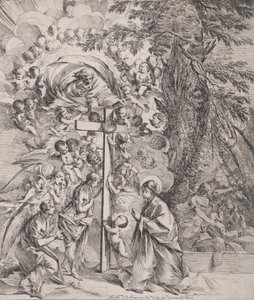 Sen svatého Josefa, který spí vpravo, Panna s dítětem u cro..., ca. 1635-37. od Pietro Testa