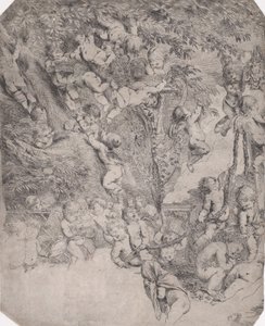 Venušina zahrada, otisk levého horního rohu, ca. 1631-37. od Pietro Testa