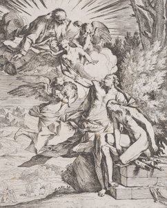 Oběť Izáka jeho otcem Abrahamem, ca. 1640-42. od Pietro Testa