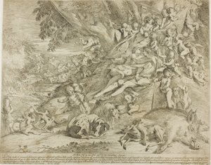 Venuše a Adonis od Pietro Testa