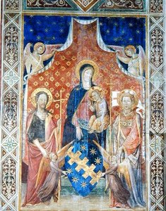 Madona a dítě se svatými (freska) od Pietro and Antonio di Miniato