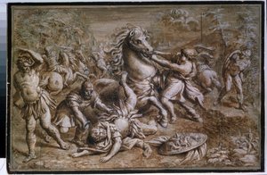 ""La conversion de saint Paul"" (Obrácení svatého Pavla) Kresba tuší od Pietra Berrettiniho dit Pietro da Cortona od Pietro da Cortona