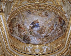 Freska Nanebevzetí Panny Marie od Pietra da Cortona (Petr z Cortony) (1596-1669) 1652 Řím, kostel Santa Maria in Vallicella Itálie od Pietro da Cortona