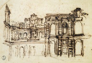 Studium pro divadlo v Palazzo Pitti ve Florencii, Pietro Berrettini známý jako Pietro da Cortona (1596-1669), Itálie