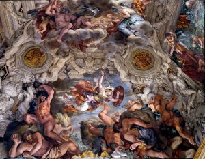 Triumf Božské prozřetelnosti Detail obrazu Kámen z Cortony (Pietro Berrettini dit Pietro da Cortona