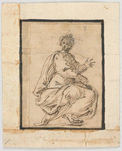 Stránka skicáře: Alegorická figura od Pietro da Cortona