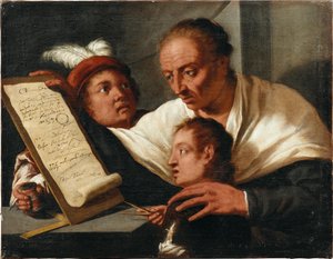 Učitel se dvěma školáky, po roce 1650.