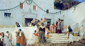 Den oslav, Pio Joris (1843-1921), olej na plátně, 93x160 cm od Pio Joris