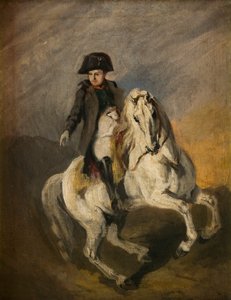 Napoleon na šedém koni (olej na plátně)