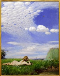 Skřivan. Obraz Pal Szinyei Merse (1845-1920), Olej na plátně