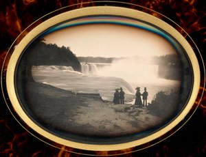 Daguerrotypie Niagarských vodopádů od Babbitta, kolem roku 1855 (daguerrotypie) od Platt D. Babbitt