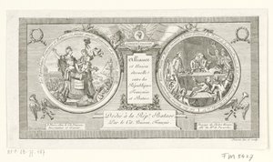 Medaillon op de Alliantie tussen de Franse en de Bataafse Republieken, 1795 Aliance a Věčná unie mezi Francouzskou a Batavskou republikou (název na předmět) od Poisson