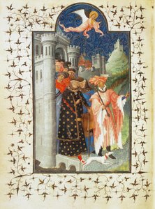 Vévoda Jean de Berry opouští svůj hrad a vydává se na cestu - Vévoda Jean de Berry opouští svůj hrad a vydává se na cestu ... od Pol de Limbourg