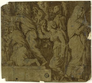 Příběh Niobe: Uctívači; Latona od Polidoro da Caravaggio