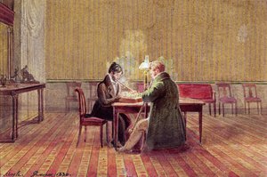 Adam Bernard Mickiewicz (1798-1855) hrající šachy s přítelem, 1830 od Polish School