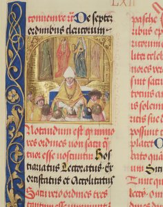 Biskup požehnání seminářům z pontifikálu biskupa Erasma Ciolka, kolem roku 1510 (tempera a zlato na pergamenu) od Polish School