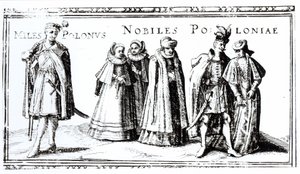 Polská šlechta (rytina) (černobílá fotografie) od Polish School