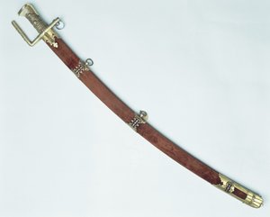 Stephan Batorys (1533-86) šavle (dřevo a stříbrné zlacení)