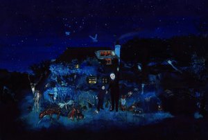 Dědeček a hvězdy, 2022 (akvarel a kvaš na papíře)