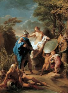 Venuše představuje Aeneovi brnění ukované Vulkánem od Pompeo Girolamo Batoni