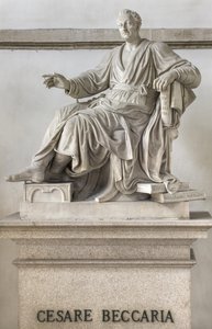 Socha Cesare Beccaria, 1838 od Pompeo Marchesi