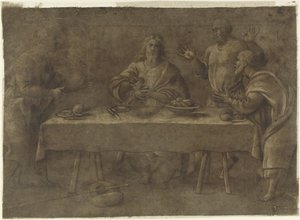 Jídlo v Emauzích od Pomponio Amalteo (attributed to)