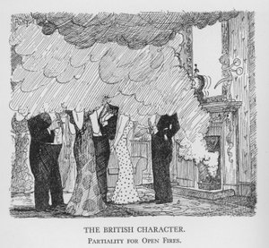 Britský charakter, Partiality for Open Fires (litho) od Pont