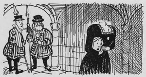 Duch v Tower of London (litho) od Pont