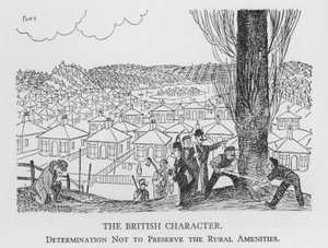 Britský charakter, odhodlání nezachovat venkovské vybavení (litho) od Pont