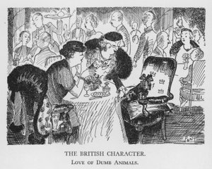 Britský charakter, láska k hloupým zvířatům (litografie) od Pont