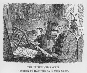 Britský charakter, tendence učit se v mládí hrát na klavír (litho) od Pont
