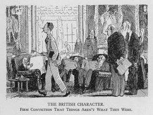 Britský charakter; Pevné přesvědčení, že věci nejsou takové, jaké byly (litho)