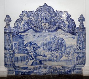 Alegorie vzduchu - Azulejos, malovaná kamenina od Portuguese School