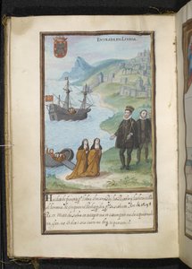 Ilustrace z historie vystěhování jeptišek Syon, sestavené v Lisabonu na počátku 17. od Portuguese School