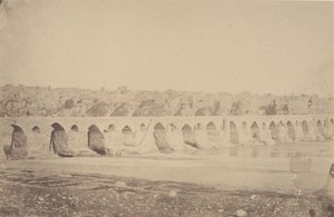 [The Bridge at Dizfoul], 1840-60s. od Possibly by Luigi Pesce.