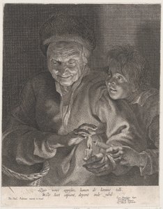 Stará žena a chlapec se svíčkami, ca. 1620-30., ca. 1620-30. od Possibly by Paulus Pontius.