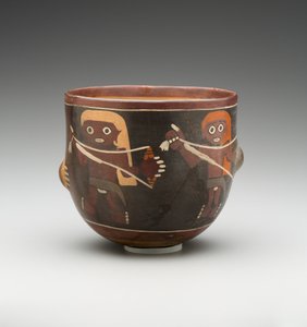Mísa zdobená Men Spinning (malovaná terakota) od Pre Columbian Pre Columbian