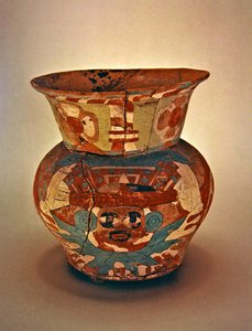 Zdobená váza, Teotihuacan Culture (keramická) od Pre Columbian Pre Columbian