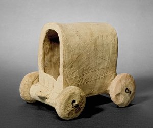 Model krytého vozu, údajně z Hammamu poblíž Carchemish (Jerablus) Sýrie, cca 2400-2300 př.nl (terakota) od Prehistoric