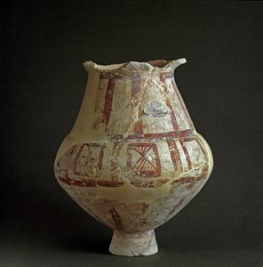 Etruská civilizace: terakotová váza z nekropole Mattonara (Civitavecchia), Lazio. 7.-6. století před naším letopočtem. Řím, Národní muzeum prehistorické etnografie Luigiho Pigoriniho od Prehistoric Prehistoric