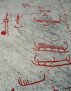 Severská doba bronzová: čluny a sáně, skalní rytiny v Tanum, Švédsko od Prehistoric Prehistoric