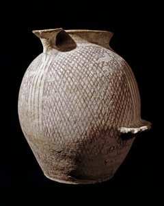 Prehistoire: polychromovaná keramická váza z Jericha. 3000-2100 před naším letopočtem. Ammán, Archeologické muzeum, Jordánsko od Prehistoric Prehistoric