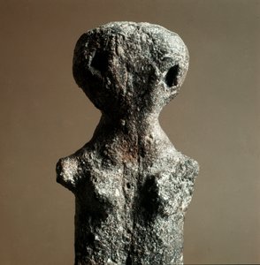 Prehistorie: ženský terakotový idol z nekropole v Arene Candide (Finale Liguria), Ligurie. Střední neolit, doba kamenná. Genes, museo di archeologia ligure od Prehistoric Prehistoric