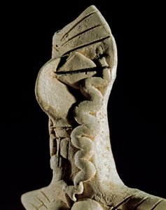 Pravěk: ženská hlava. Hliněná soška z centrálního Turkmenistánu (region Gonur Tepe). 3000-2500 př.nl, doba bronzová Moskva, Archeologický ústav Ruské akademie věd, Rusko od Prehistoric Prehistoric