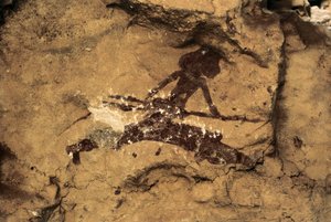Rock Art: lovec žen. Pravěk, svrchní paleolit. Jeskyně Tio Garroso, Španělsko. od Prehistoric Prehistoric