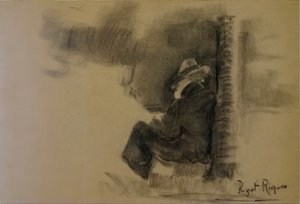 skica, Narcís Puget Riquer, kresba uhlem, muzeum Puget, šlechtický dům Can LLaudis, Dalt Vila, Ibiza, baleárské ostrovy, Španělsko
