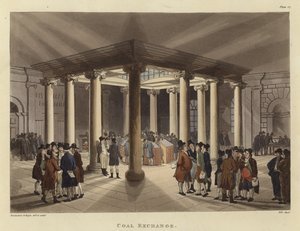 Uhelná burza od Pugin and Rowlandson
