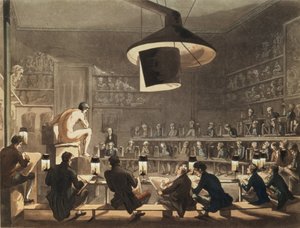Kresba ze života na Královské akademii, vyryla Richard Banks Harraden (1778-1862) (akvatinta)